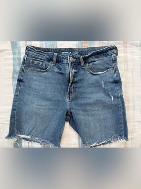 Old Navy Medium Blue Distressed Denim Cutoff Shorts